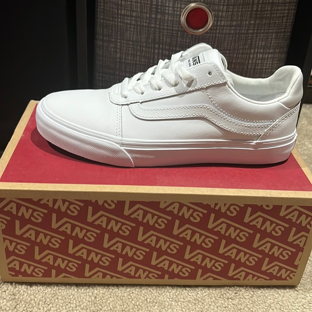 White Leather Vans